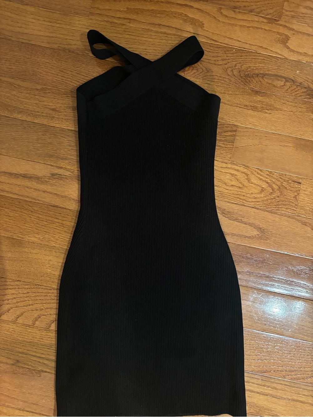 Aritzia Babaton Black Cross-Strap Bodycon Dress